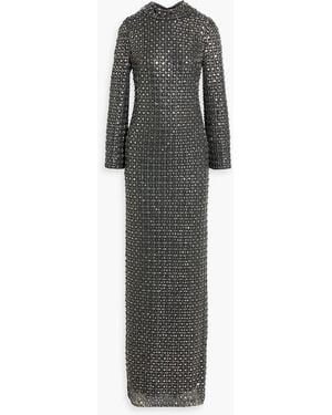 Jenny Packham Star Gazer Embellished Tulle Gown - Gray