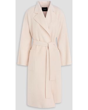 Theory New Divide Wool And Cashmere-Blend Felt Coat - Natural