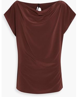 Esse Studios Cepi Draped Silk Crepe De Chine Top - Red