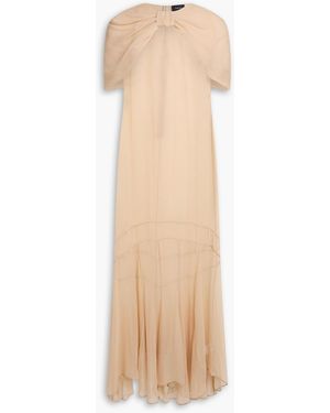 Simone Rocha Draped Silk-chiffon Maxi Dress - Natural