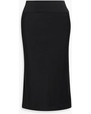 Another Tomorrow Satin-Crepe Midi Skirt - Black