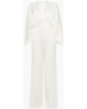 Vanessa Cocchiaro Gathered Satin Jumpsuit - White