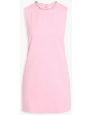 Area Crystal-Embellished Cutout Stretch-Ponte Mini Dress - Pink