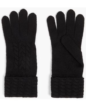 N.Peal Cashmere Cable-knit Cashmere Gloves - Black