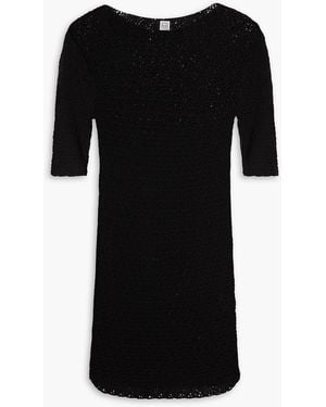 TOTEME Crochet-knit Top - Black