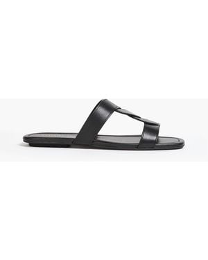 Stuart Weitzman Ibiza Twisted Leather Sandals - Black