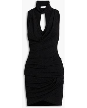 IRO Mikano Cutout Metallic Stretch-knit Mini Dress - Black