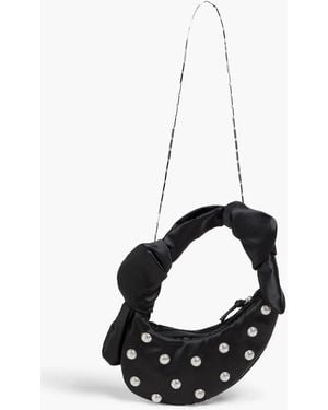 Stine Goya Embellished Satin Shoulder Bag - Black