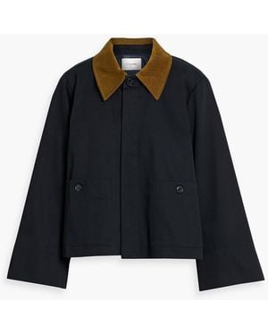 FRAME Corduroy-Trimmed Cotton-Twill Jacket - Black