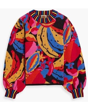 FARM Rio Intarsia Wool Sweater - Red