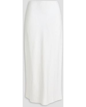 Saloni Linen Midi Skirt - White