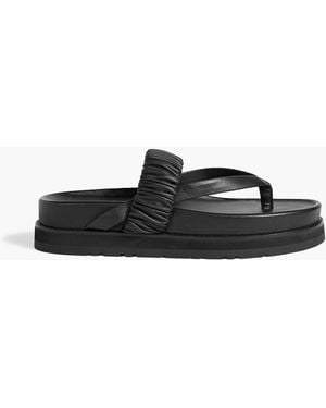 Jonathan Simkhai Ari Ruched Leather Sandals - Black