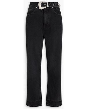 Sandro Belted High-rise Straight-leg Jeans - Black