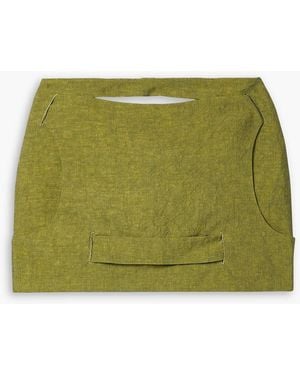 GAUGE81 Valka Cutout Linen And Cotton-blend Canvas Mini Skirt - Green