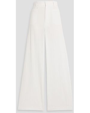FRAME Le Slim Palazzo Striped Seersucker Wide-Leg Pants - White