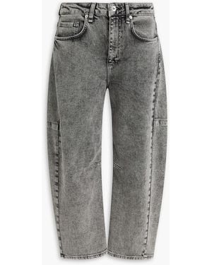 Rag & Bone Chase Acid-Wash High-Rise Barrel-Leg Jeans - Grey