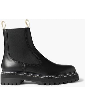 Proenza Schouler Topstitched Leather Chelsea Boots - Black
