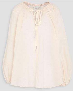 Lee Mathews Gina Cotton-mousseline Blouse - Natural