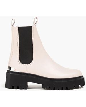 Maje Leather Chelsea Boots - White