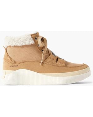 Sorel Out 'N About Iv Felt-Trimmed Suede And Canvas Ankle Boots - White