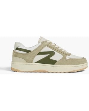 Rag & Bone Retro Tennis Leather, Suede And Shell Trainers - Green