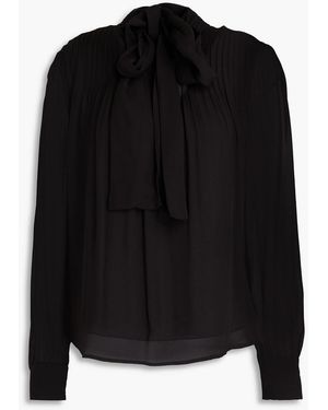 10 Crosby Derek Lam Schluppenbluse aus georgette - Schwarz