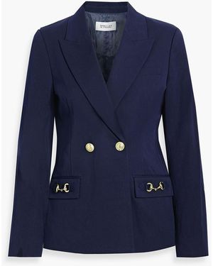 10 Crosby Derek Lam Cerys Double-breasted Cotton-blend Twill Blazer - Blue