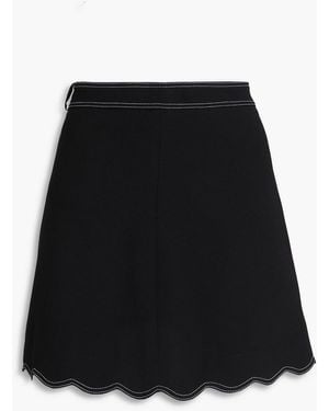 Claudie Pierlot Scalloped Crepe Mini Skirt - Black