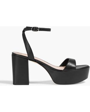 Stuart Weitzman Gala Leather Platform Sandals - Black