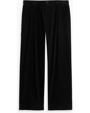 LE17SEPTEMBRE Tapered Cotton-Corduroy Pants - Black