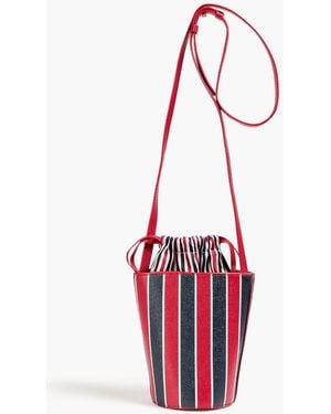 Thom Browne Crossbody bag aus narbenleder mit streifen - Rot