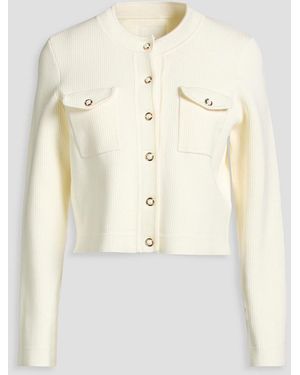 Sandro Ribbed-Knit Cardigan - Natural