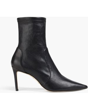 Stuart Weitzman Stuart 85 Stretch-leather Ankle Boots - Black