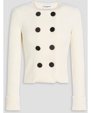Claudie Pierlot Double-Breasted Cotton And Wool-Blend Cardigan - Natural