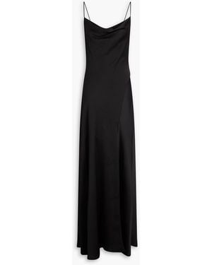 Jonathan Simkhai Signature Finley Draped Satin Gown - Black