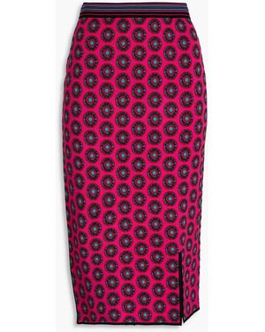 Diane von Furstenberg Gusta Jacquard-knit Midi Skirt - Red