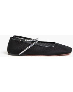 AMINA MUADDI Ballerinas aus mesh mit kristallverzierung - Schwarz
