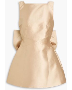 Odd Muse Bow-detailed Metallic Satin-twill Mini Dress - Natural