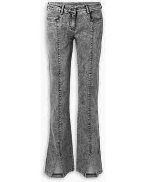 Norma Kamali Spat Acid-wash High-rise Flared Jeans - Grey