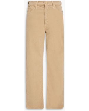 Mother Dodger Sneak Cotton-blend Corduroy Straight-leg Pants - Natural