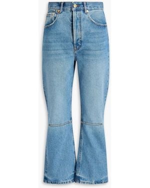 Jacquemus Cropped High-Rise Bootcut Jeans - Blue