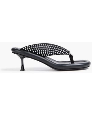 JW Anderson Crystal-Embellished Suede Sandals - Black