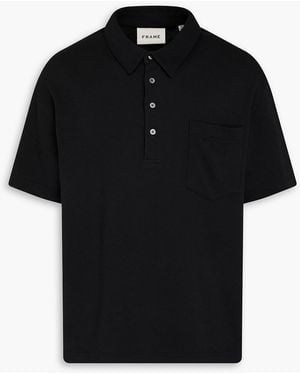 FRAME Cotton-Jersey Polo Shirt - Black