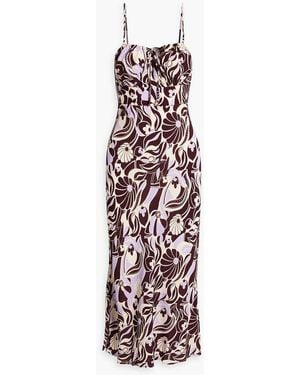 RIXO London Maeve Printed Crepe Midi Dress - White