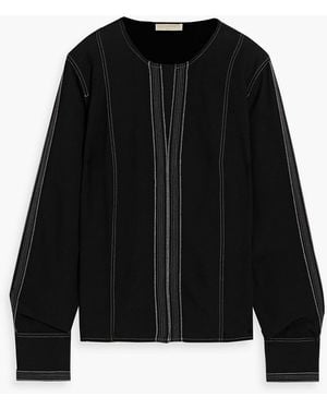 Ulla Johnson Safi Embroidered Crepe Blouse - Black