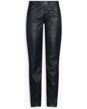 Mugler Waxed High-rise Straight-leg Jeans - Blue