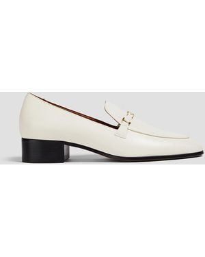 Maje Embellished Leather Loafers - White