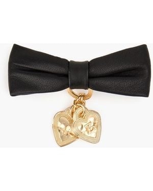 Zimmermann Bow-Detailed Leather Hair Clip - Black