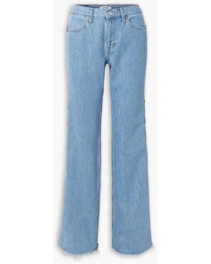 RE/DONE The Californian Frayed Mid-Rise Flared Jeans - Blue