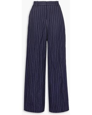 Lafayette 148 New York Sullivan hose mit geradem bein aus metallic-twill mit nadelstreifen - Blau